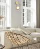 ARO Interior Round Opal Glass with Satin Gold Frame Wall Light